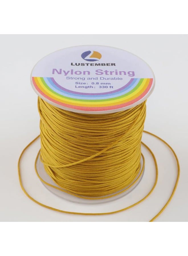 LUSTEMBER 0.8mm Nylon String Cord for Braided Bracelets, Beading, Necklaces, Macrame Craft, Wind Chime, Blinds, Jewelry Making - Image 1