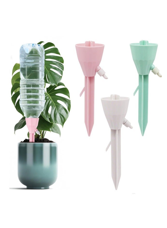 مجموعة من 3 مسامير ري ذاتية للنباتات، أجهزة ري أوتوماتيكية للنباتات الداخلية والخارجية مع مفتاح صمام تحكم قابل للتعديل - Image 1