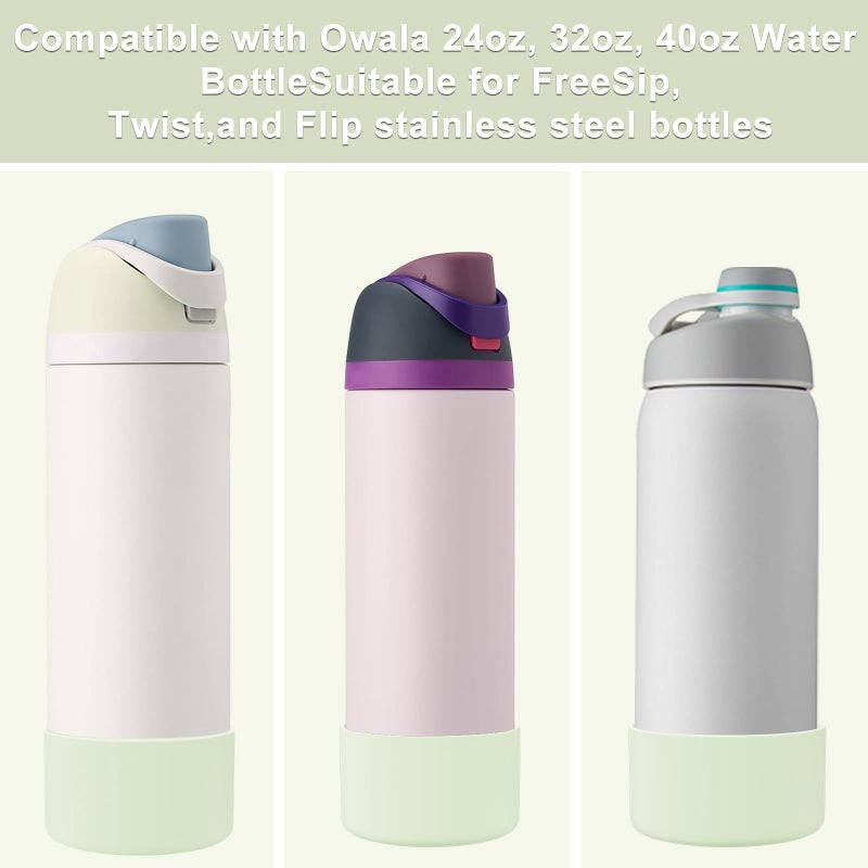 Affute Silicone Boot for Owala Water Bottle 24 oz, Anti-Slip Protective Sleeve for FreeSip/Twist/Flip Water Bottles, BPA Free, Bottom Bumper Cover Protects Water Bottles from Scratches(Iced Breeze) - Image 2