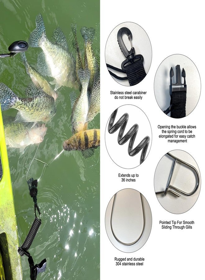 YEESOOM Fish Stringer Clip Large, Fishing Stringer Carry Multiple Large Fish, Quick Release 78”Steel Core Lanyard, Designed for Spearfishing, Kayak Fishing & Scuba Diving, Stainless - Image 3