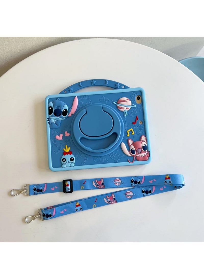 Aookay Kids Case for  Huawei MatePad air 11.5 / Huawei MatePad 11.5  Case for Kids with Pencil Holder, Shoulder Strap, Shockproof Handle Stand Silicone Stitch Cover (Blue) - Image 4