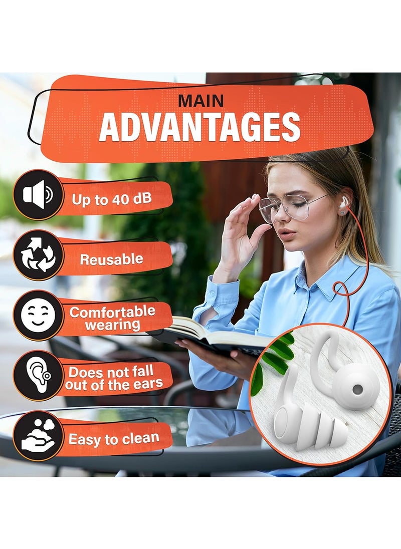 Generic - Reusable Soft Silicone Ear Plugs Noise Cancelling Earplugs Sound Blocking Sleeping Ear Plugs for Light Sleeper Work Read Travel and Hearing Protection Easy to Use and Carry - Image 1