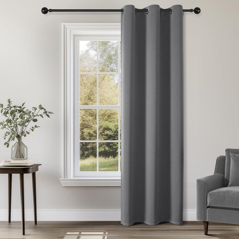 ChrisDowa Blackout Curtains 72 inches Long for Bedroom - Grommet Thermal Insulated Room Darkening Curtains for Living Room (1 Panel  Grey  42 x 72 Inch) - Image 1
