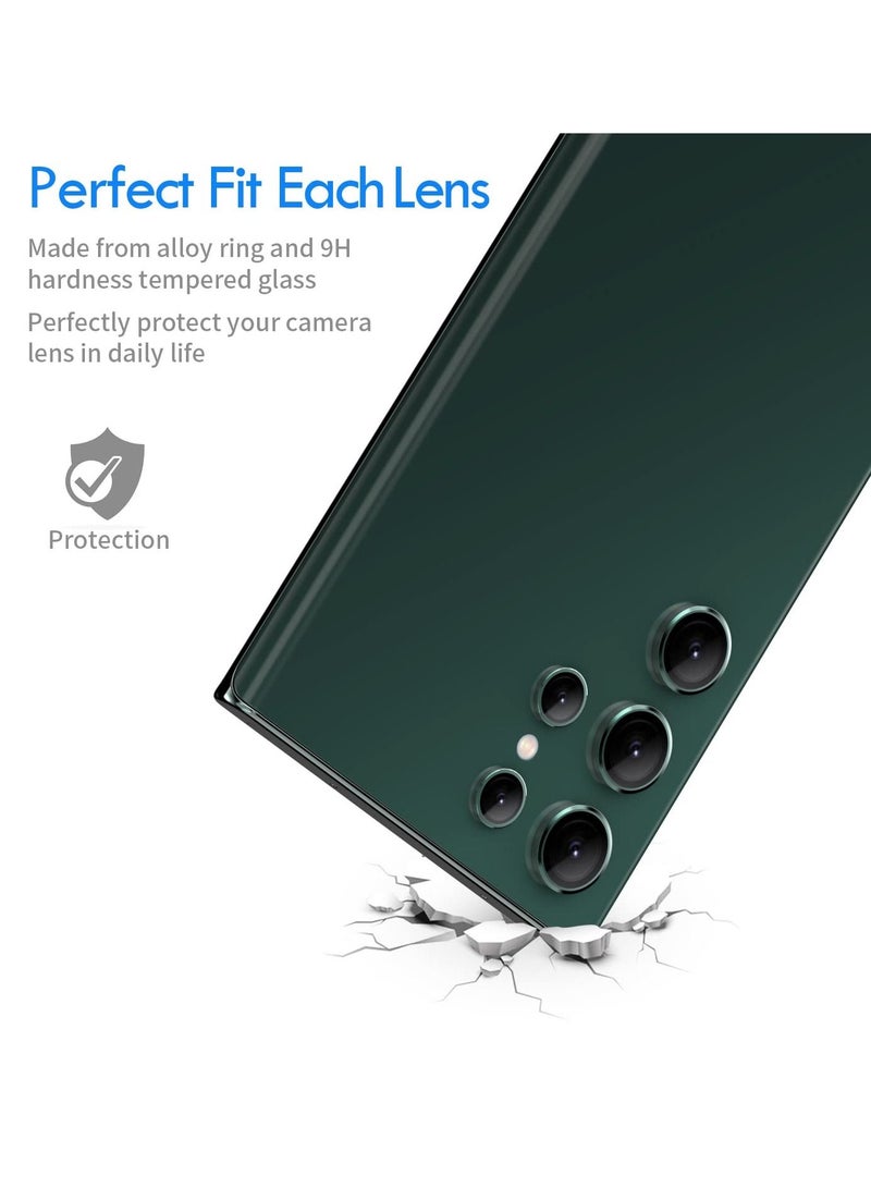 BORTONY Galaxy S22 Ultra Camera Lens Protector 3+2PCS 9H Tempered Glass Camera Protection Cover with Metal Individual Ring for Samsung Galaxy S22 Ultra 5G - Image 4