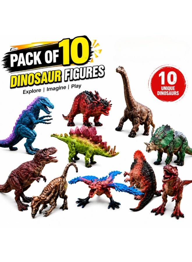 8 Pcs Kids Dinosaur Toys Set, Realistic Plastic Dinosaur Figures for Boys & Girls, Educational Animal Playset with T. rex, Triceratops, Stegosaurus, Brachiosaurus, Learning Toy for Toddlers, Birthday Gift, Imaginative Play Toy Set