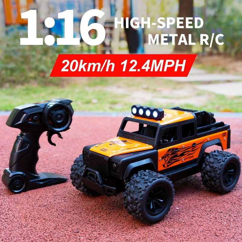 9 1 عجلة سبيكة بيضاء شاحنة RC بأضواء LED بأربعة ألوان سرعة 20 كم/ساعة 2.4 جيجاهرتز سيارة طرق وعرة - Image 2