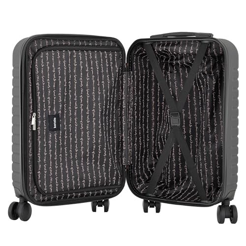 kensie 20" Graceful Hardside Carry-On Luggage, Black - Image 3