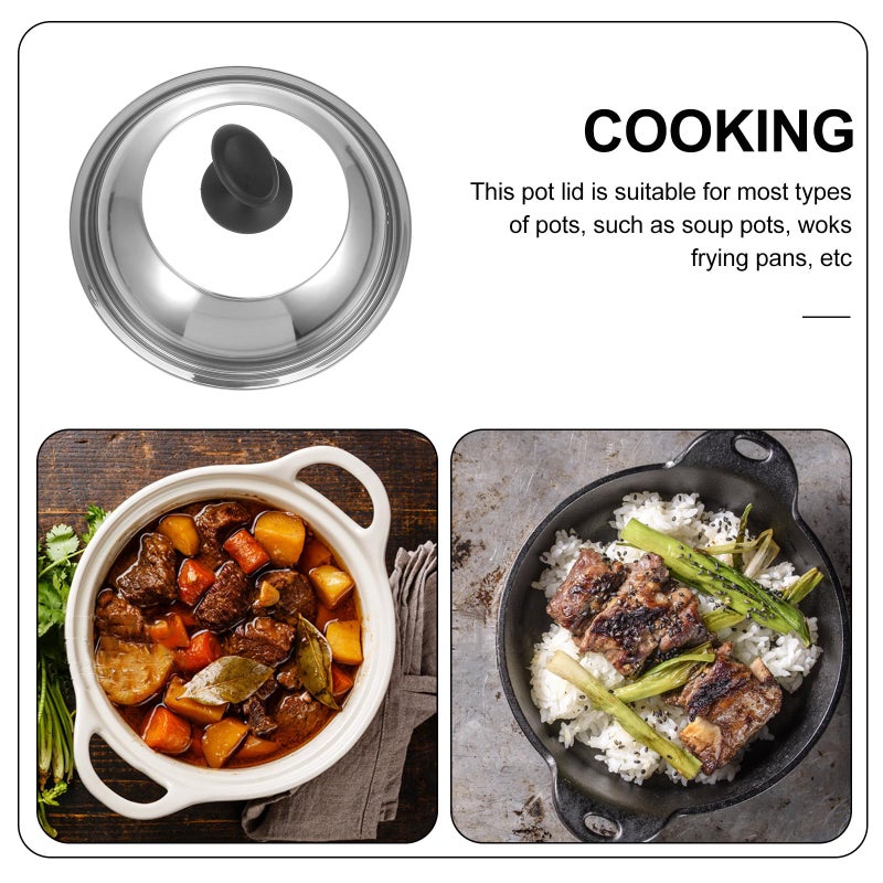 Universal Stainless Steel Pan Cover 32cm With Glass Lid And Heat Resistant Knob - Image 4