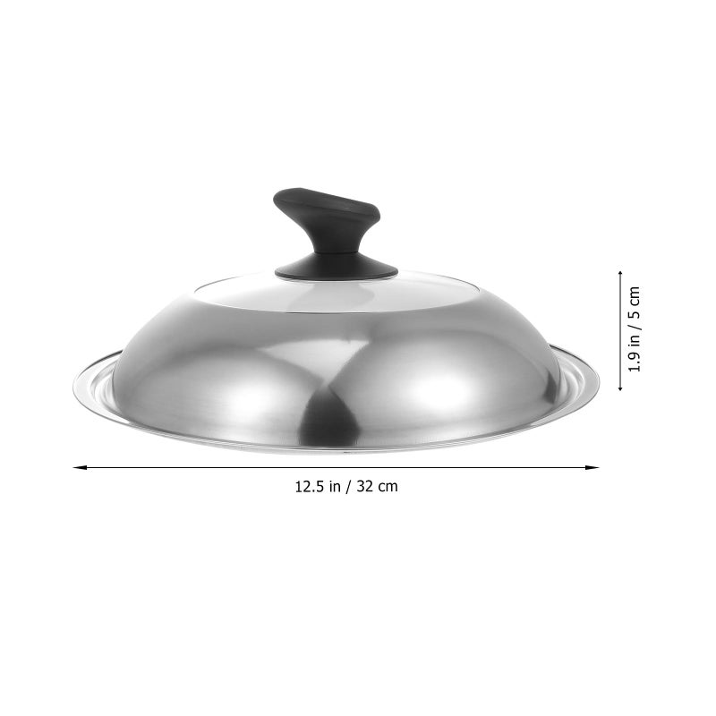 Universal Stainless Steel Pan Cover 32cm With Glass Lid And Heat Resistant Knob - Image 3