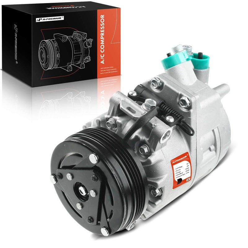 A-Premium APremium Air Conditioner AC Compressor with Clutch Compatible with BMW E53 X5 44L 48L 20042006