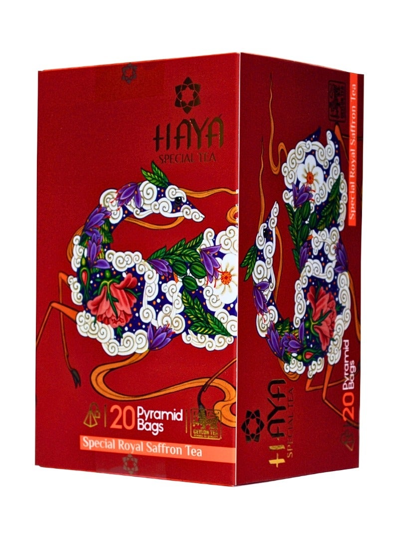 Haya's Closet Haya Royal Special Saffron 20 Pyramid Tea Bag- with Iranian Saffron  - Image 1