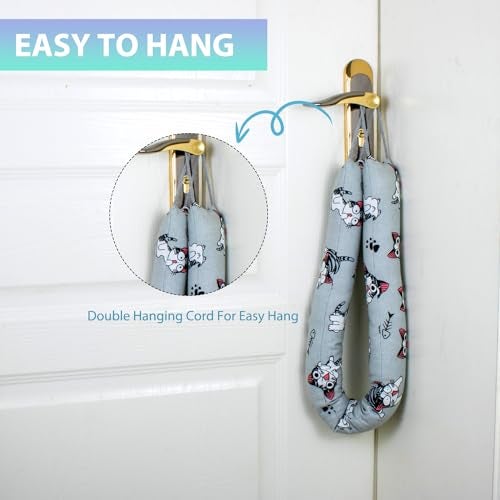 SANFERGE Weighted Door Draft Stopper, 2 Pack 36 Inch Under Door Blocker, Bottom of Door Window Air Noise Light Gap Filler, Saving Energy Cartoon Print Canvas Cotton 2.2Lb - Image 4