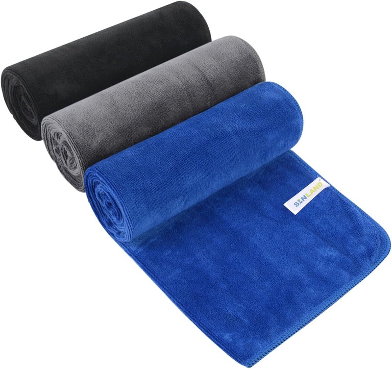 Sinland Microfiber Gym Towels Sports Fitness Workout Sweat Towel Super Soft and Absorbent 3 Pack 16 Inch X 32 Inch - Image 1