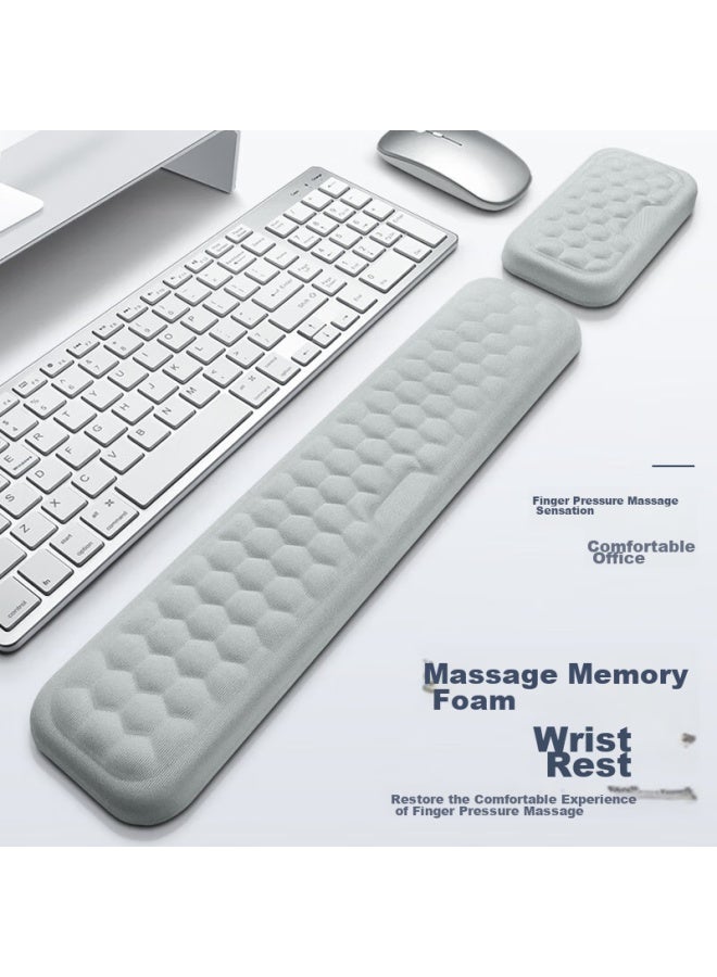 Kpte 87-key Keyboard Wrist Rest, Mouse Pad, Wrist Support, Memory Foam Wrist Pad, 68-key Keyboard Tray, Medium Size Set - Gray - Image 1