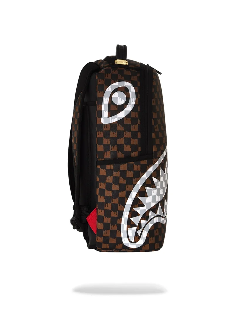 Sprayground  BROWN AND CREAM DRIP CHECK SHARK DLXSV BACKPACK  | Best Price UAE