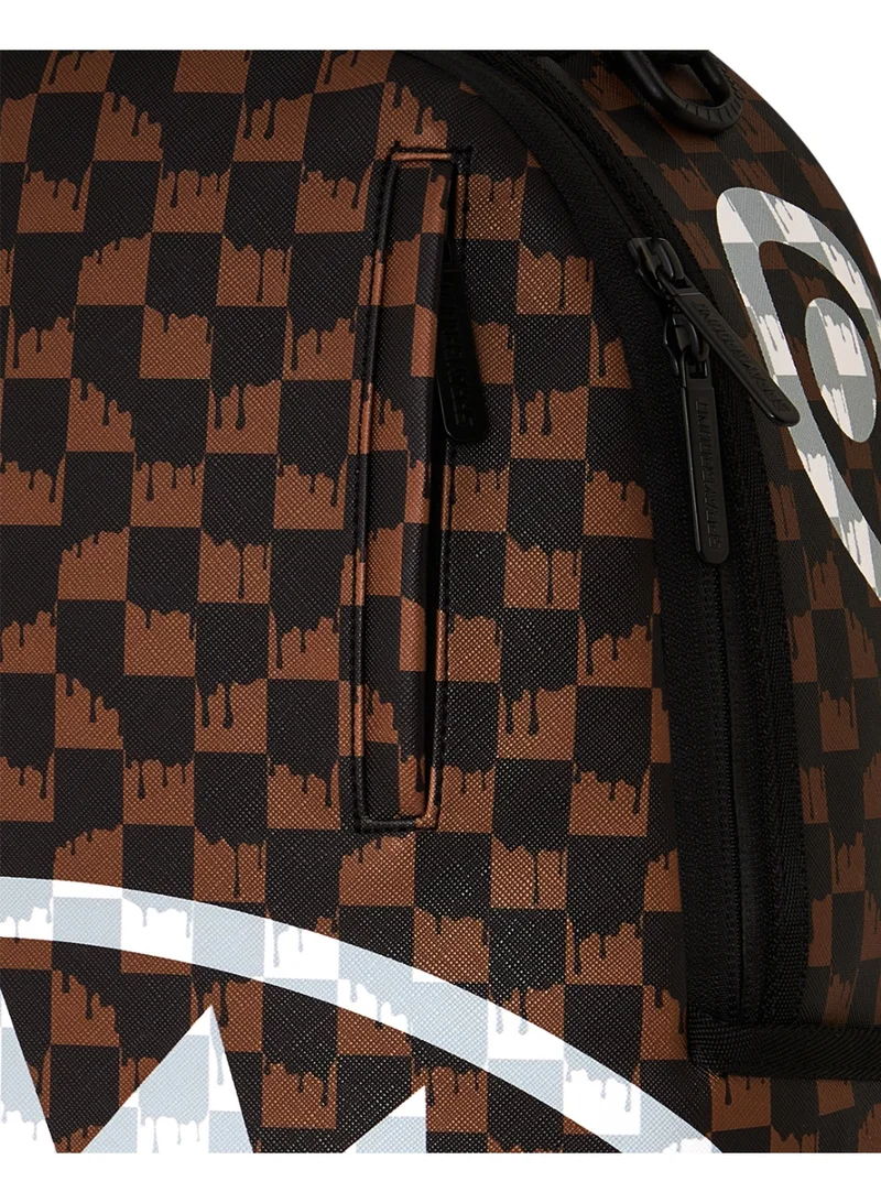 Sprayground  BROWN AND CREAM DRIP CHECK SHARK DLXSV BACKPACK  | Best Price UAE
