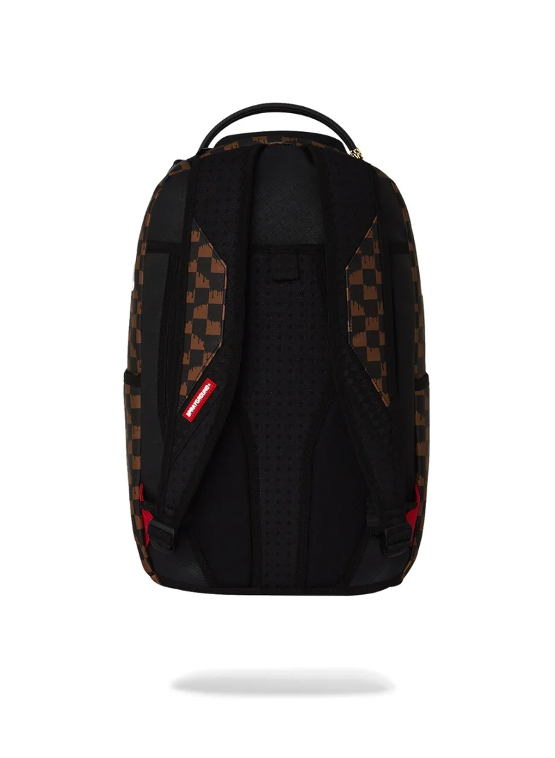 Sprayground  BROWN AND CREAM DRIP CHECK SHARK DLXSV BACKPACK  | Best Price UAE