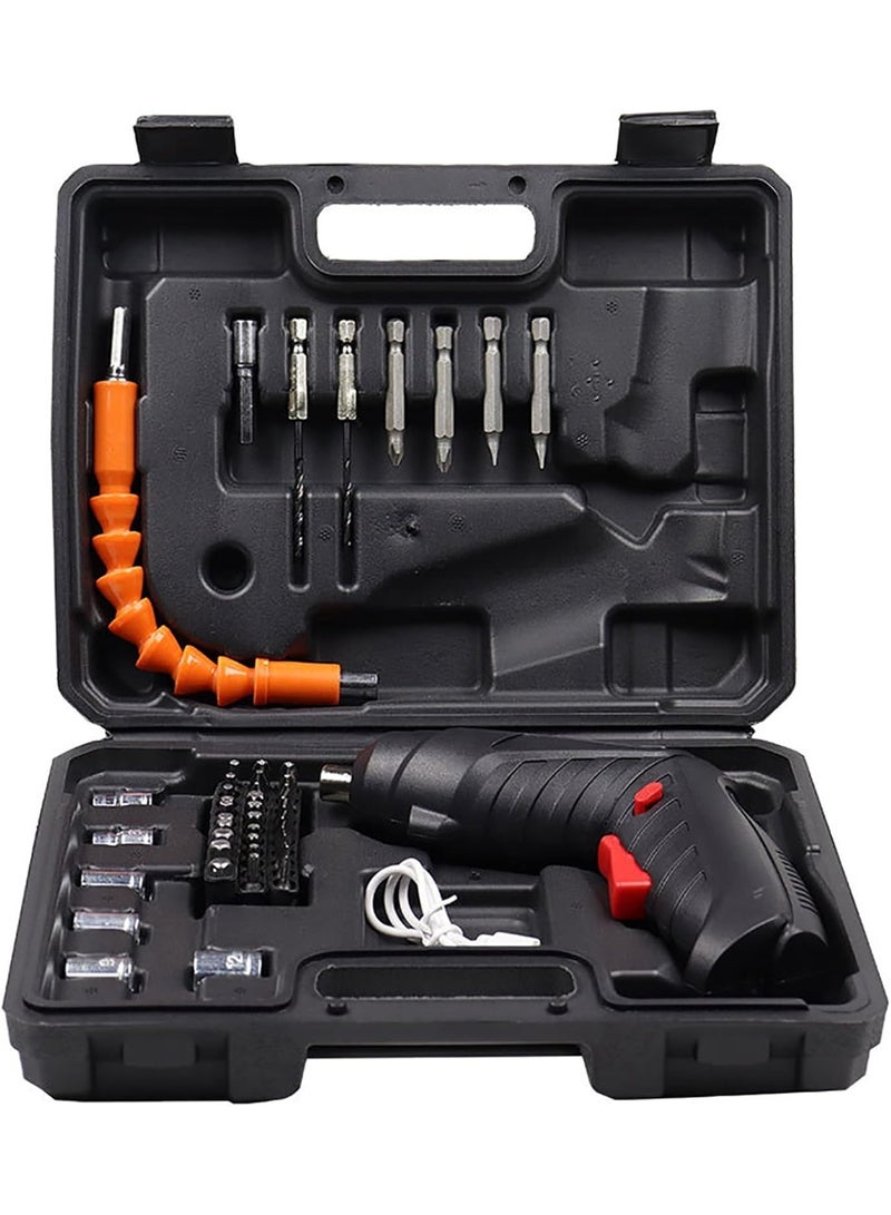 PIWINE Electric Screwdriver Set With 47 Precision Bits,3.6V Cordless Drill Screwdriver Rechargeable,Electric Screw Gun with 6 Accessory Kit,Front LED Light, Easy for Small Home Projects - Image 1