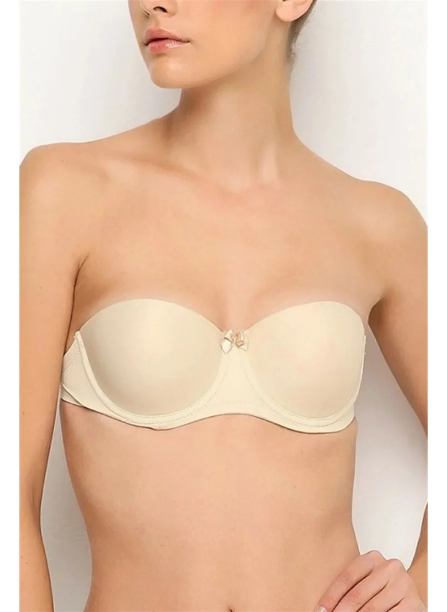 نورتيكس 1505 Women's Strap and Back Transparent Push-Up Strapless Bra-Skin