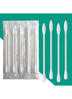 HQSLsund 200 Pack Cotton Swab Individually Wrapped, Individually Wrapped Double Tipped Cotton Swabs Paper Sticks Cotton Buds(White, Round/Pointed End)  - Image 1