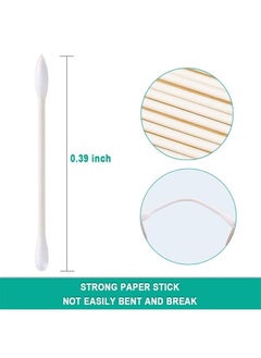 HQSLsund 200 Pack Cotton Swab Individually Wrapped, Individually Wrapped Double Tipped Cotton Swabs Paper Sticks Cotton Buds(White, Round/Pointed End)  - Image 3