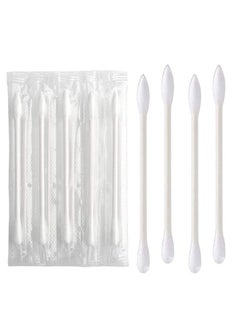 HQSLsund 200 Pack Cotton Swab Individually Wrapped, Individually Wrapped Double Tipped Cotton Swabs Paper Sticks Cotton Buds(White, Round/Pointed End)  - Image 5