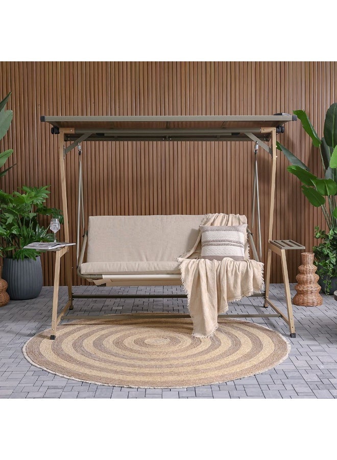 DANUBE HOME أرجوحة ليما 3 مقاعد | كرسي أرجوحة 3 مقاعد | كرسي معلق بتصميم عصري | كرسي أرجوحة ثلاثي للمساحات الداخلية والخارجية حديقة فناء L 214 x W 154 x H 202 سم - متعدد الألوان - Image 2