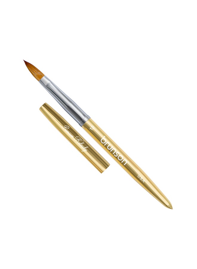 brunson Acrylic Nail Brush 1pc Pure Sable Hair Professional Nail Art Painting Brush for Manicure Pedicure Kolinsky Brush for Acrylic Application Nail Extensions and 3D Nail Carving Size 10  - Image 2