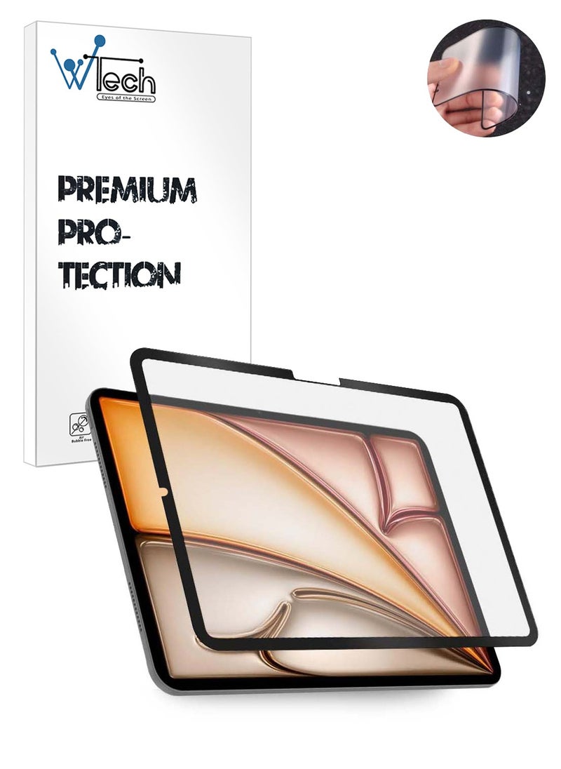 Wtech Apple iPad Air 2025 (7th Generation) M3 13 inch Nano Ceramic Full Glue Full Cover Matte Flexible Screen Protector (TSCNMN) - Clear/Black  - Image 1