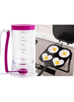 Kitchen Perfect Pancake Maker Pan BEST New Round House Flipjack Omelette Flip Jack Eggs Crepes 4 Hole Omelet Pan Burger Egg Ham Pancake Maker Home With Cake Batter Dispenser