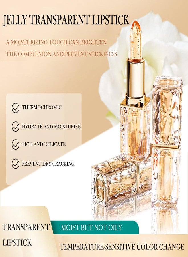 RCSCBC Transferproof Color Changing Lipstick,Gold Crystal Lipstick Color Changing Long Lasting,Vitamin E Nourishing For Cracked & Dry Lips (01) - Image 2