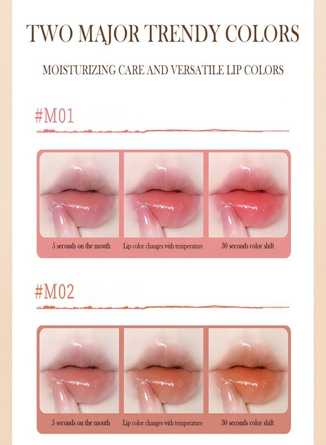 RCSCBC Transferproof Color Changing Lipstick,Gold Crystal Lipstick Color Changing Long Lasting,Vitamin E Nourishing For Cracked & Dry Lips (01) - Image 5