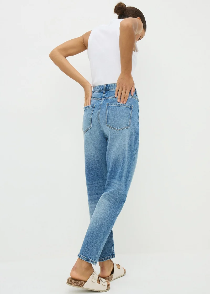 Matalan Light Wash Mom Jeans