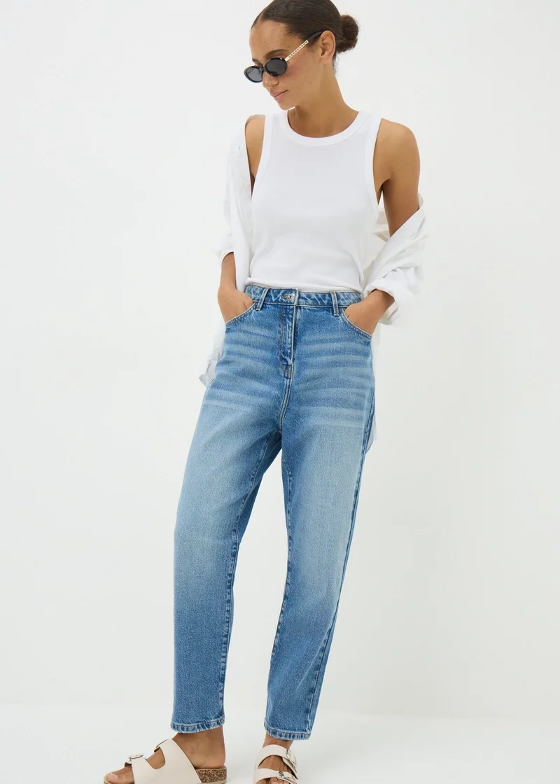 Matalan Light Wash Mom Jeans