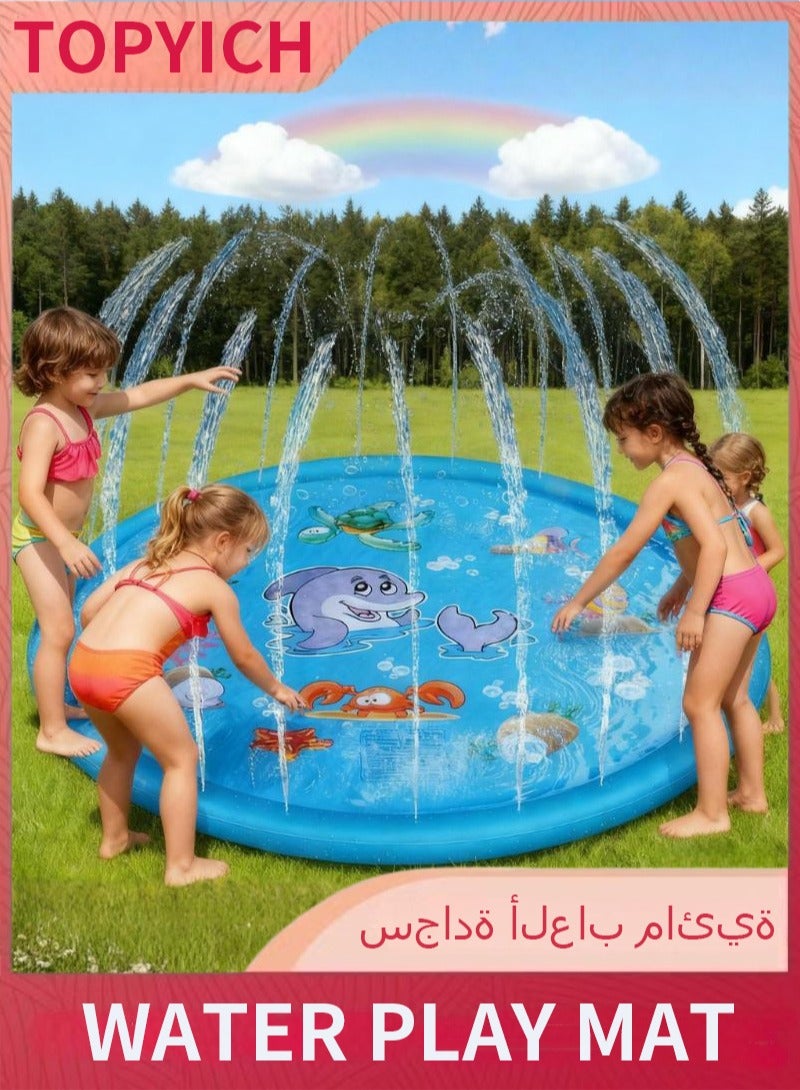 Topyich Baby Water Mat, Summer Spray Inflatable Water Toy, Inflatable Water Play Mat For Kids and Toddlers - Image 1