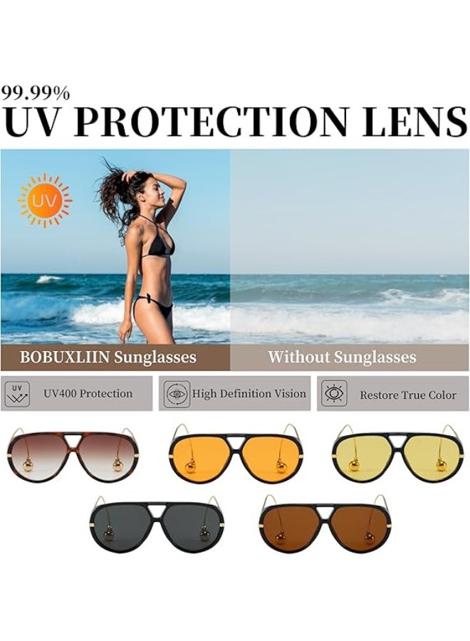 نظارات شمسية عصرية كبيرة للنساء حماية الأشعة فوق البنفسجية نظارات شمسية عصرية كبيرة عصرية للمرأة مصمم عصري 2025 - Image 2