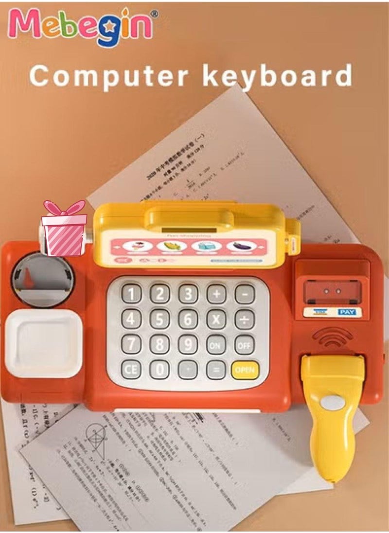MEBEGIN - Kids Cashier Register Set with Scanner, Walkie-talkie and Other Rich Accessaries, Cashier Machine with Intercom and Calculation Function and Sound, Creative Play House Toys, Educational Gift for Kids, Made of Non-toxic Plastic, 3 AA Batteries Required(Not Included) - Image 1