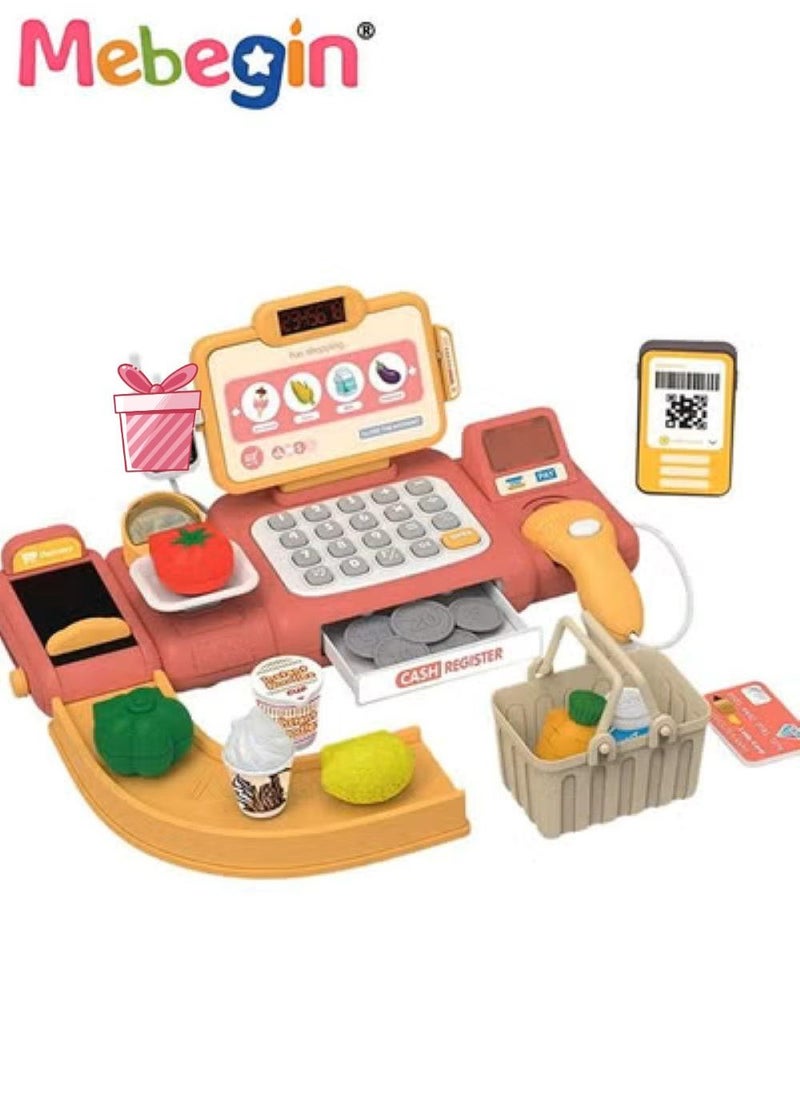 MEBEGIN - Kids Cashier Register Set with Scanner, Walkie-talkie and Other Rich Accessaries, Cashier Machine with Intercom and Calculation Function and Sound, Creative Play House Toys, Educational Gift for Kids, Made of Non-toxic Plastic, 3 AA Batteries Required(Not Included) - Image 1