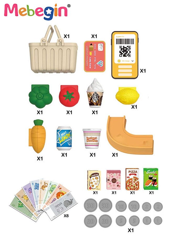 MEBEGIN - Kids Cashier Register Set with Scanner, Walkie-talkie and Other Rich Accessaries, Cashier Machine with Intercom and Calculation Function and Sound, Creative Play House Toys, Educational Gift for Kids, Made of Non-toxic Plastic, 3 AA Batteries Required(Not Included) - Image 1