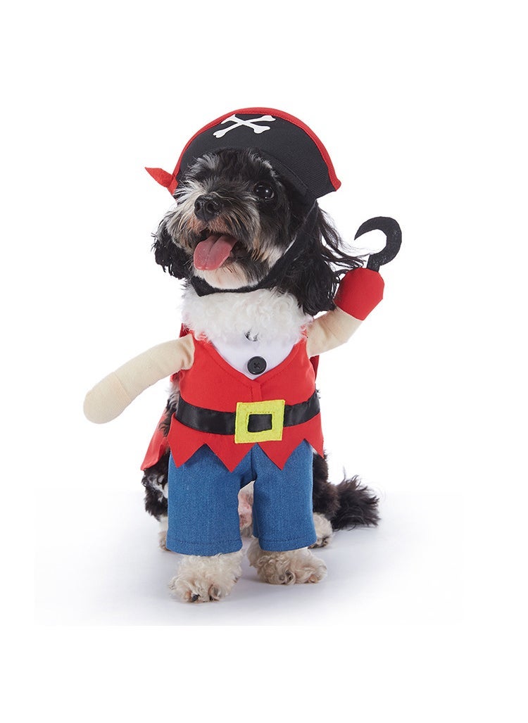 Loquat Pet Clothes Bat Pumpkin Funny Dog Costume PF96 red Pirate