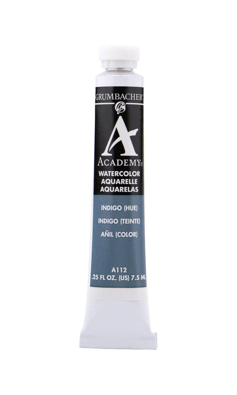 Grumbacher Academy Watercolor Paint, 7.5ml/0.25 Ounce, Indigo Hue (A112) - Image 1