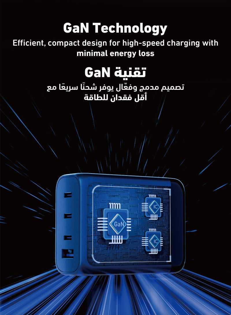 JODA Voltix 100W GaN Fast Desktop Charger – 4-Port USB Hub for Quick Charging ⚡ | Universal Fast Charger for Phones, Laptops, Tablets, and More 🔌📱💻 | GaN Technology for Efficient Power Delivery - Image 3