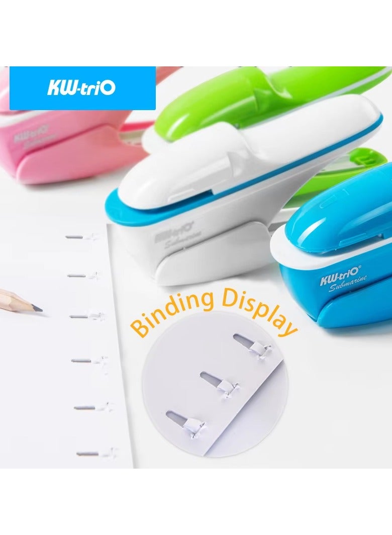 كيه دبليو تريو دباسة ورق KW-triO بدون دبابيس، دباسة بلاستيكية محمولة بدون دبابيس، تجليد 8 ورقات من الورق، لوازم مكتبية - Image 2