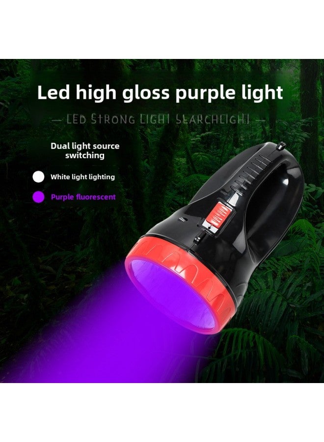Strong Light Led High Power Portable Searchlight Patrol Special Forces Fire Outdoor Flood Control Camping Long-range High Brightness-Color:8881 Scorpion Lamp (10 Violet Light 5 White Light)  - Image 1