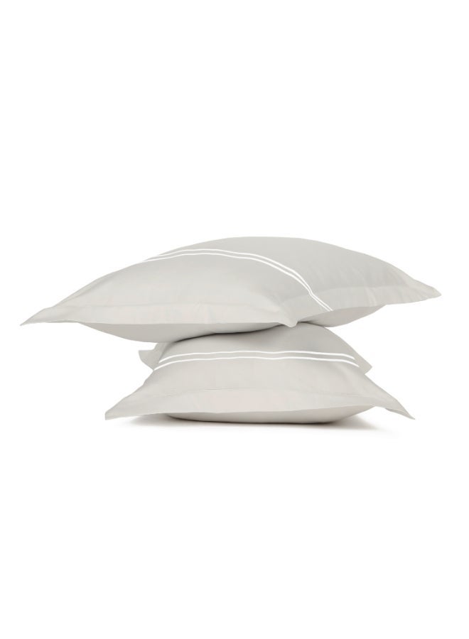 MULBERRY LIVING أغطية وسائد قطنية %   بلون رمادي فضي، عبوة من قطعتين  ×  سم - Image 3