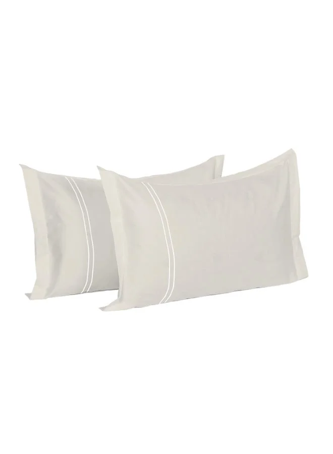 مالبيري ليفينج أغطية وسائد قطنية %   بلون رمادي فضي، عبوة من قطعتين  ×  سم