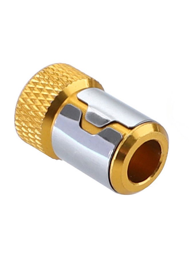 NIBEMINENT Screwdriver Bit Magnetic Ring Screw Catcher Holder For 1/4 Inch Hex Shank Double End Yellow/Silver  - Image 1