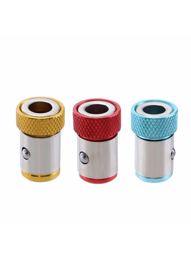 NIBEMINENT Screwdriver Bit Magnetic Ring Screw Catcher Holder For 1/4 Inch Hex Shank Double End Yellow/Silver  - Image 3