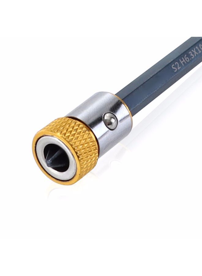 NIBEMINENT Screwdriver Bit Magnetic Ring Screw Catcher Holder For 1/4 Inch Hex Shank Double End Yellow/Silver  - Image 2