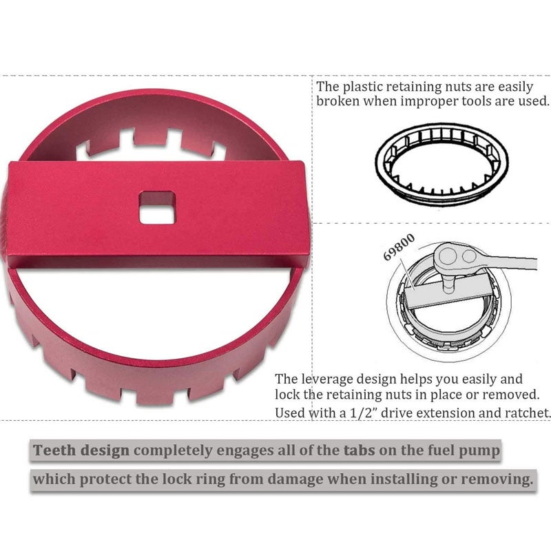 Kryc 69800 Fuel Pump Socket Tool Lock Ring Removal Tool For Volvo S60,S80,V70,XC70 and XC90 - Image 3